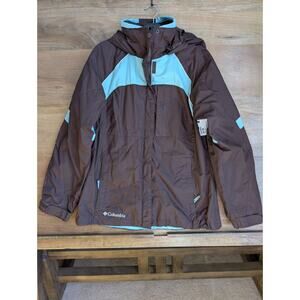 Columbia Interchange Jacket Women's Small Black Turquoise Winter Ski Full Zip